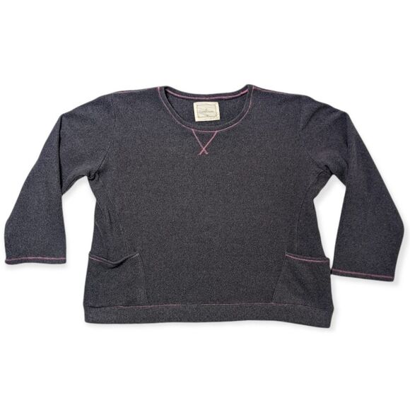 Cuddl Duds Women's Gray Long Sleeve Sleep Sweater With Pockets SZ 1X - Picture 1 of 5